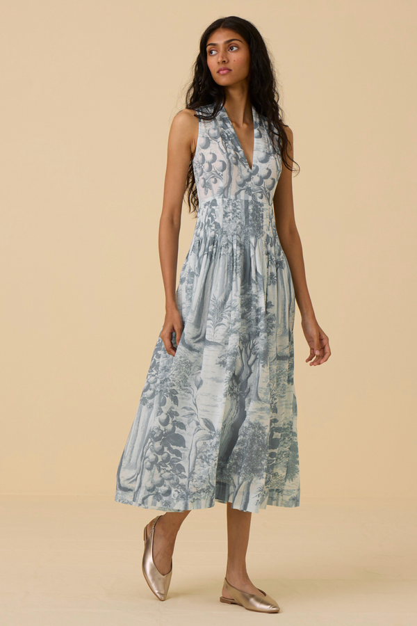 Aarini Blue Print Dress