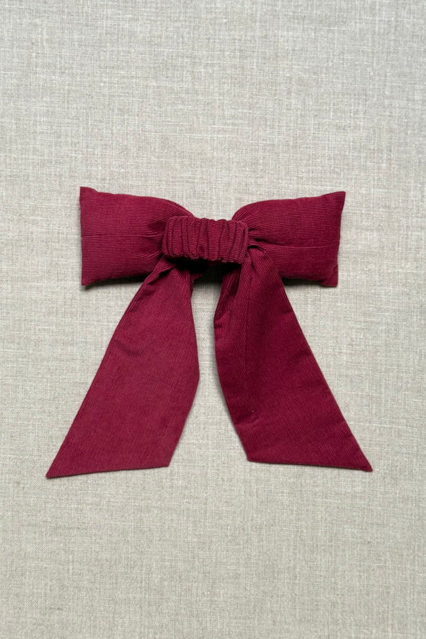 Cherry Corduroy Bow