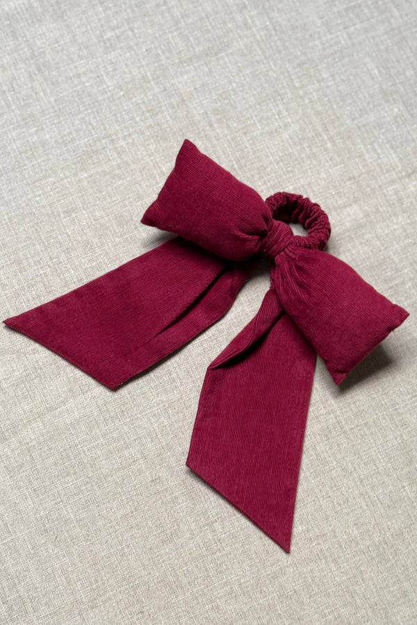 Cherry Corduroy Bow