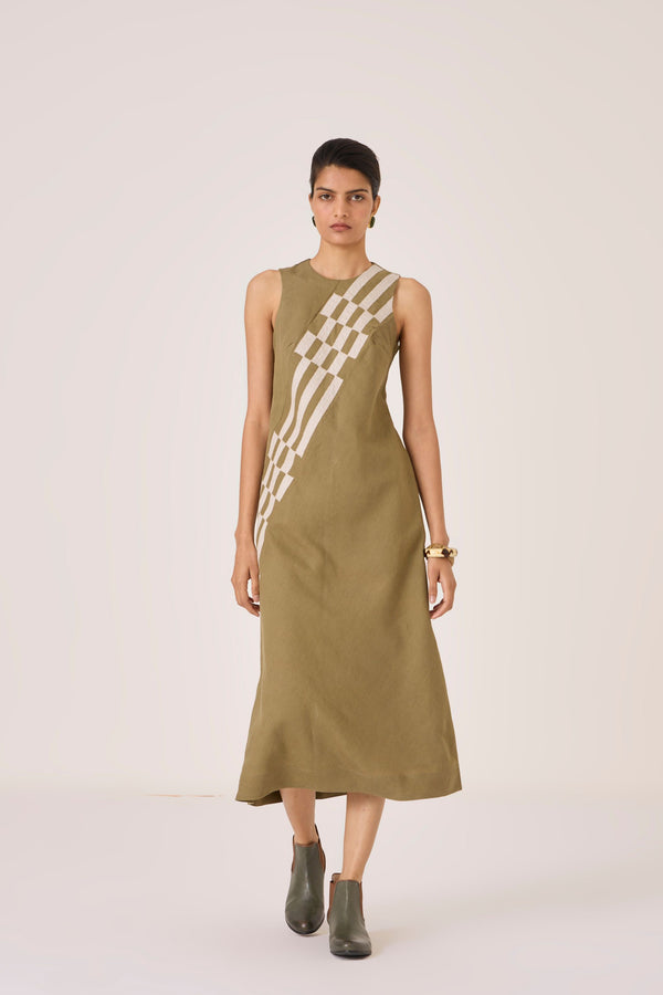 Anura Olive Midi Dress