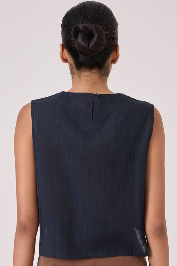 Meesha Black Handwoven Boxy Top