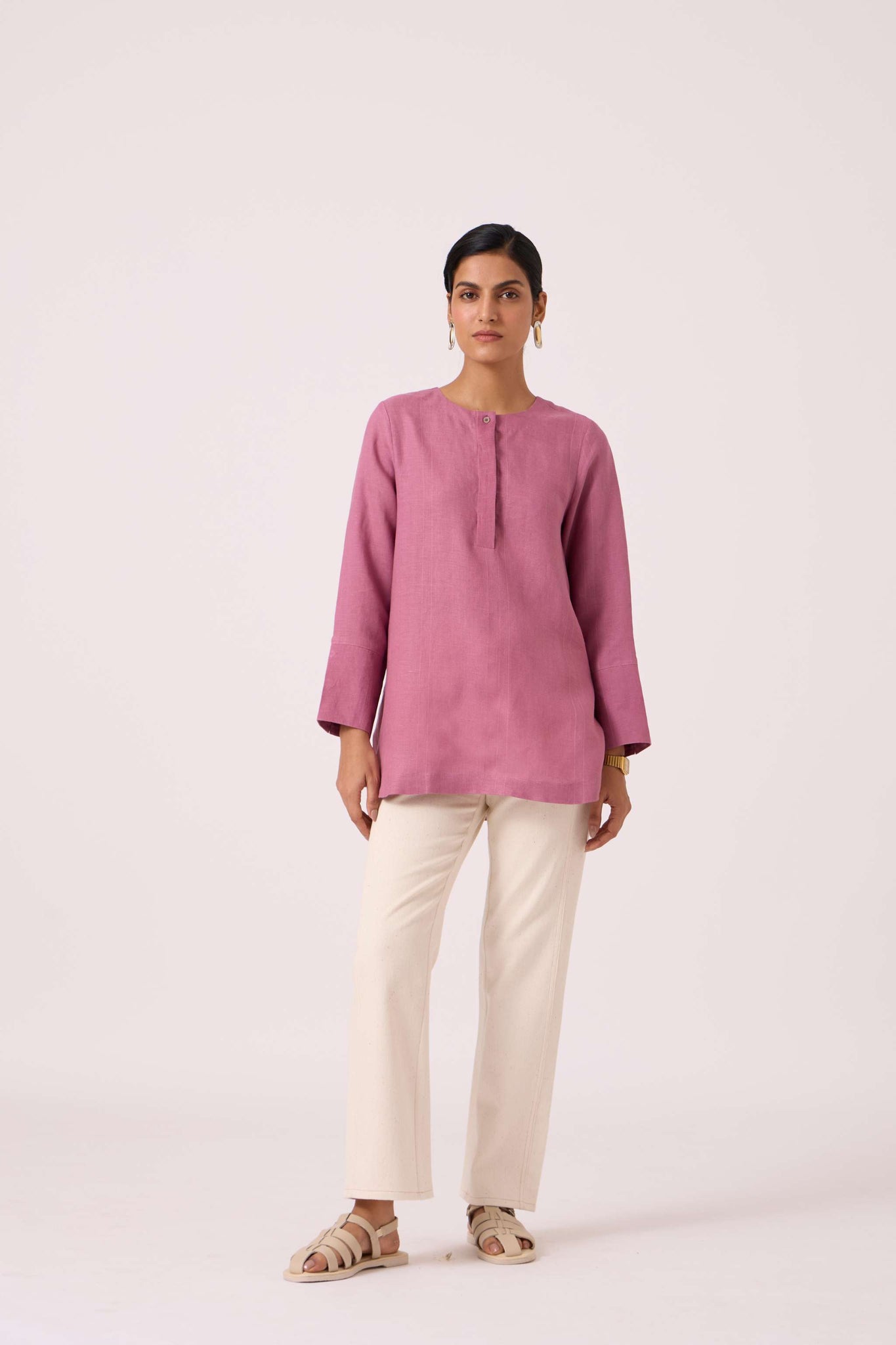 Macondo Lilac Linen Top
