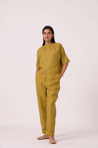 Bourne Olive Linen Top