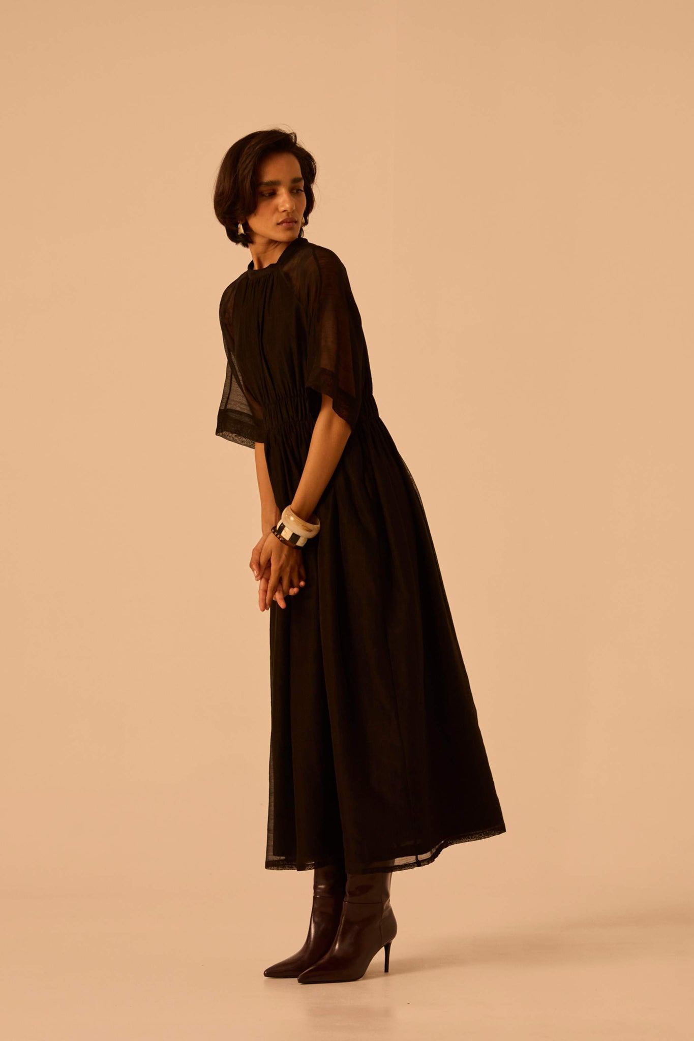 Arha Black Handwoven Dress