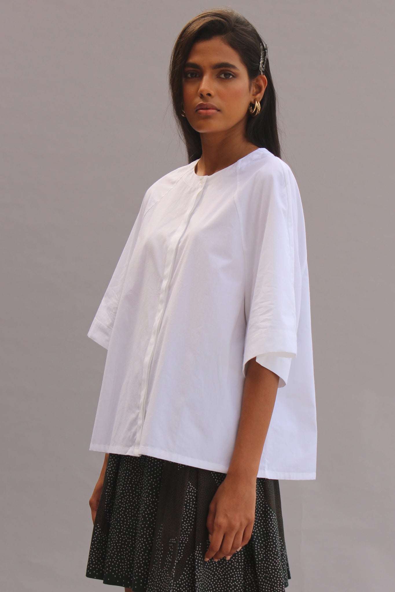 Marie Sustainable White Top With Sleeve For Women Online