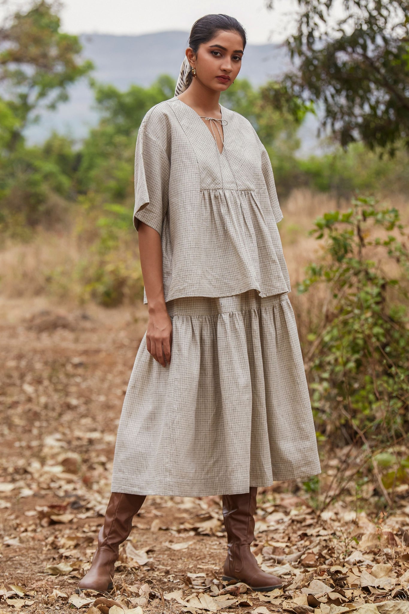 Solia Set Sustainable Drop Shoulder Top And Skirt For Women Online