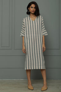 Nanatsu Slit Sleeves V Neck Dress For Women Online 